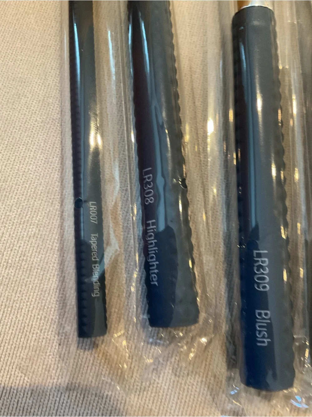 LARUCE Navy & Silver Makeup Brush Set - 4 Piece